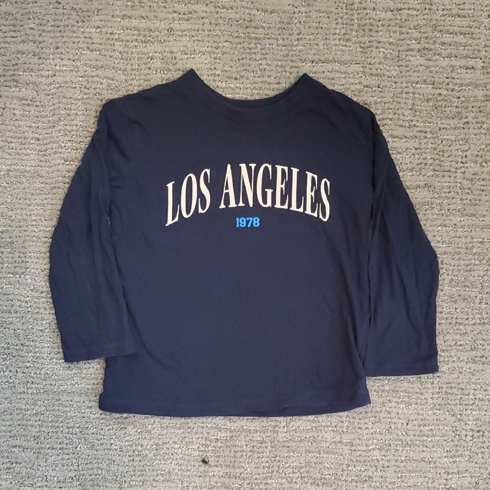 Navy Blue Kids Shirt with Los Angeles Print